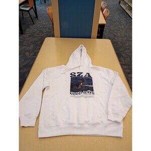 SZA Good Days SOS Tour 2023 White Graphic Pullover Hoodie Long Sleeve Size L